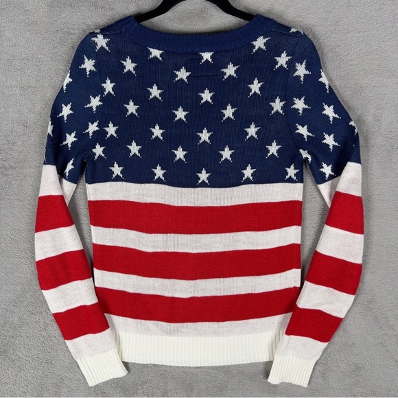 Tipsy Elves American Flag Sweater Women's Small Patriotic Stars And Stripes - Picture 7 of 11